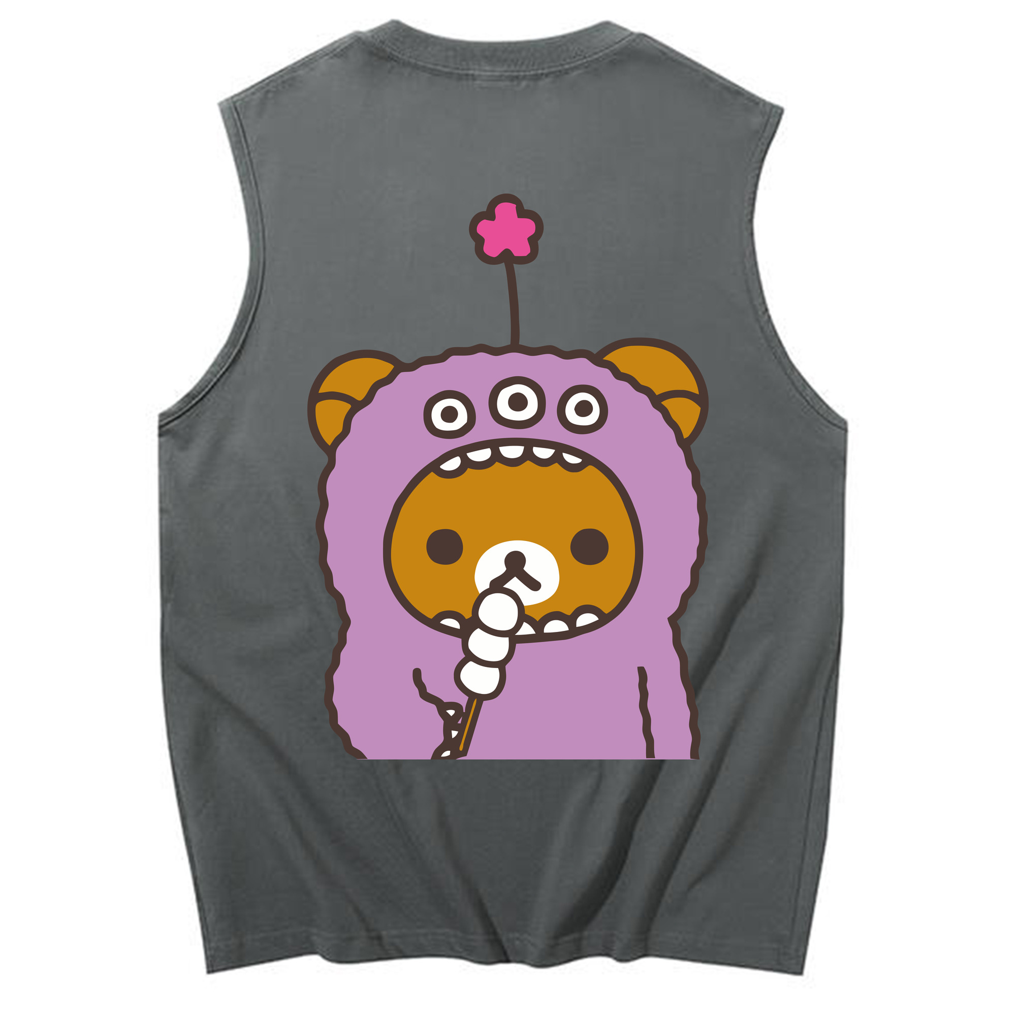 （画像用） リラックマ リラックマ キイロイトリ Rilakkuma Korilakkuma Kiiroitori コットン100％タンクトップ（背面プリント）